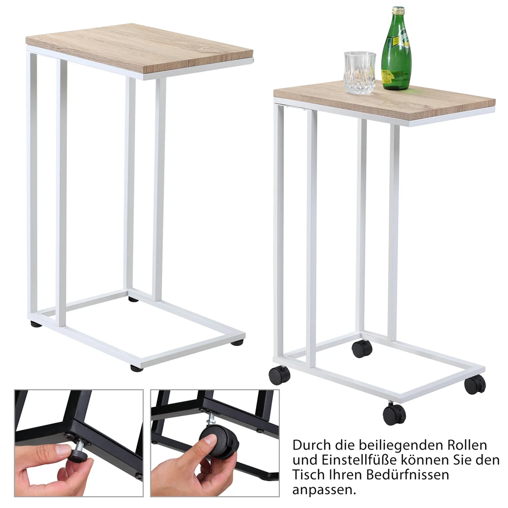 Beistelltisch Weiß 50x35x65/70cm Mit Rollen – Bild 8