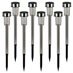 LED Solarleuchte 8er-Set Edelstahl 37cm