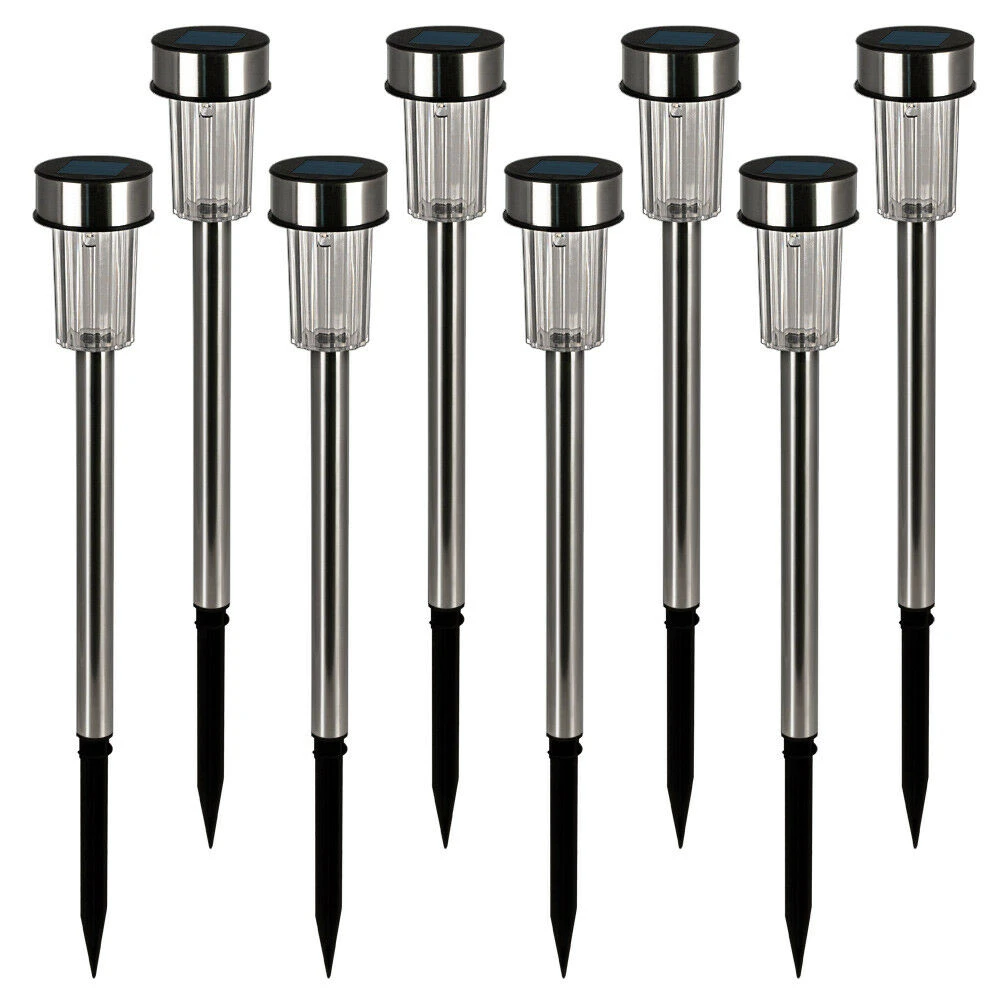 LED Solarleuchte 8er-Set Edelstahl 37cm