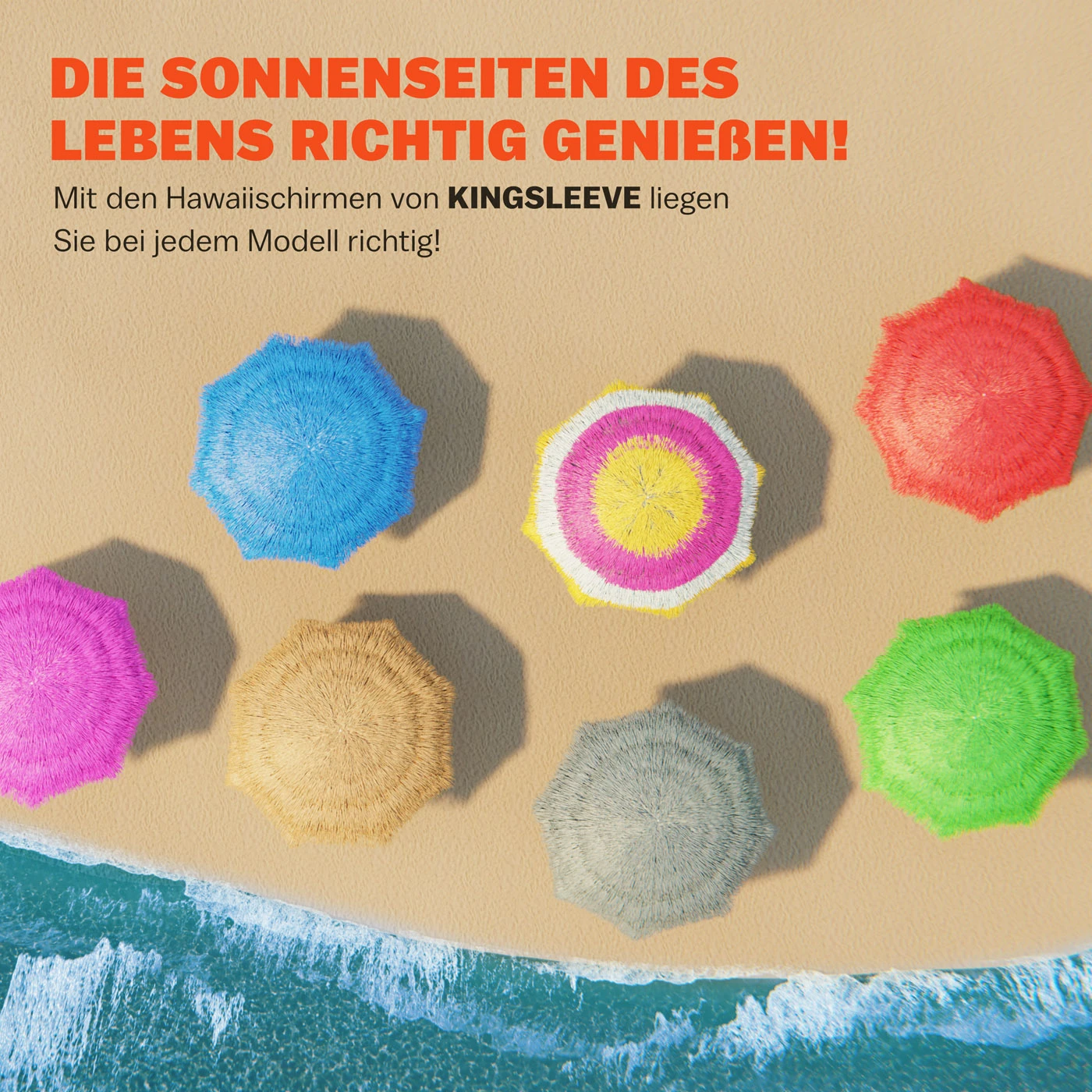 Sonnenschirm Hawaii Grün Ø160cm UV-Schutz 30+ – Bild 4