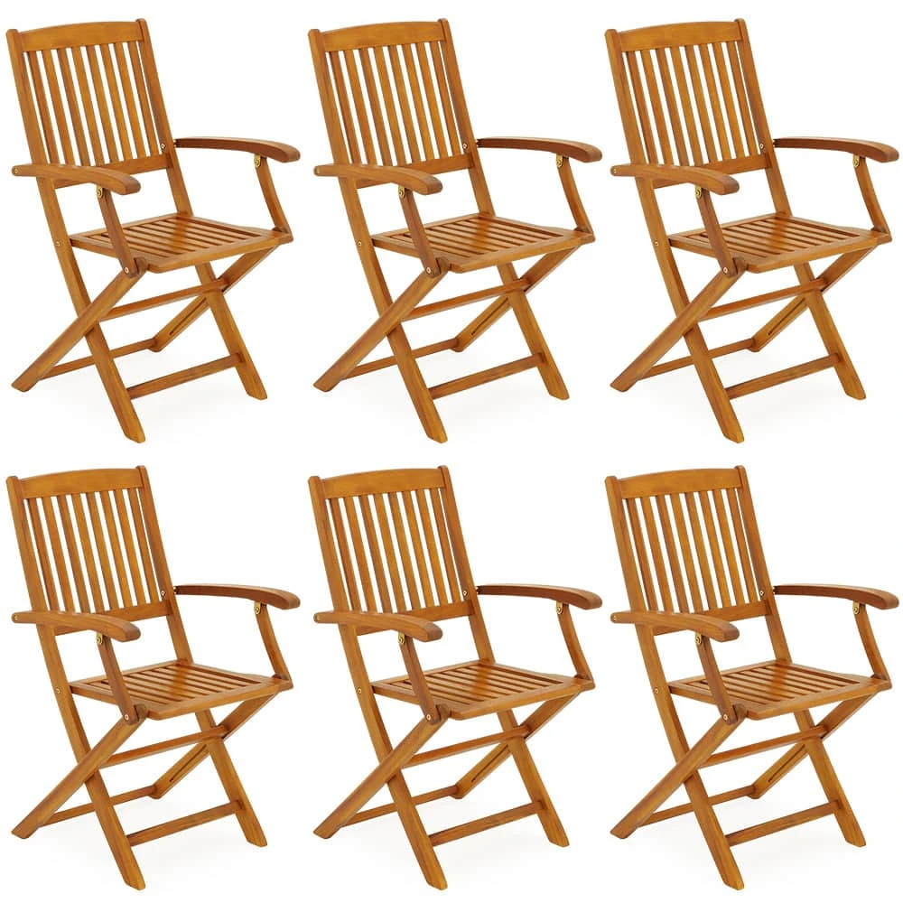 Gartenstühle Boston 6er-Set Akazienholz Klappbar