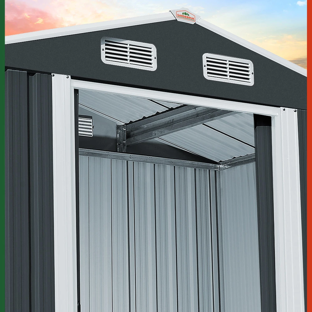 Geräteschuppen Anthrazit Metall 257x205x177,5cm – Bild 8