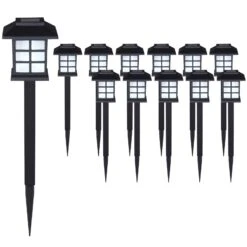 LED Solarleuchten 12er-Set Schwarz
