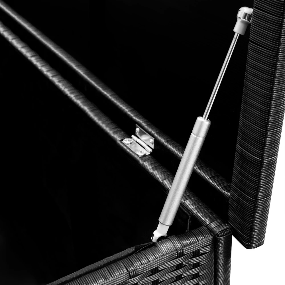 Polyrattan-Auflagenbox Schwarz 117,5x55x64,5cm Mit Rollen â Bild 10