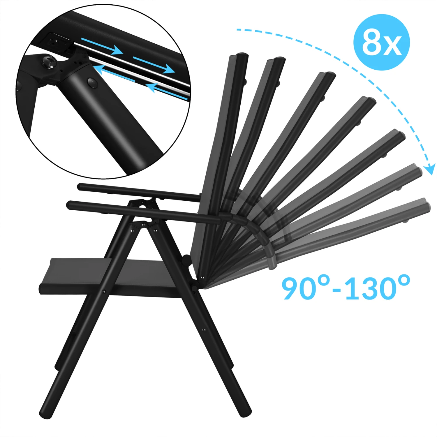 Gartenstuhl Bern 3er-Set Anthrazit â Bild 2