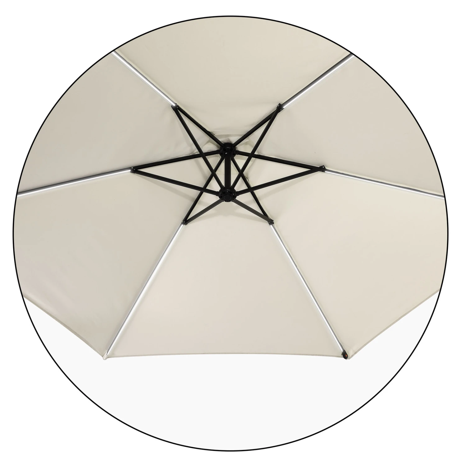 LED Solar Ampelschirm Mali Creme Ø330cm – Bild 2