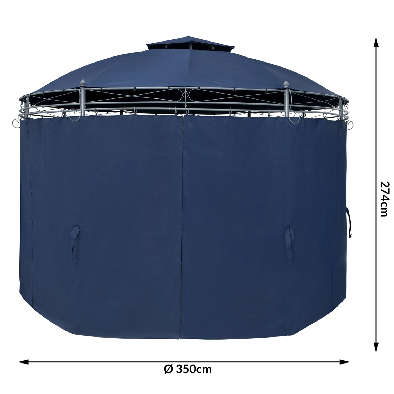 Pavillon Toscana Blau Ø3,5m UV-Schutz 50+ – Bild 6