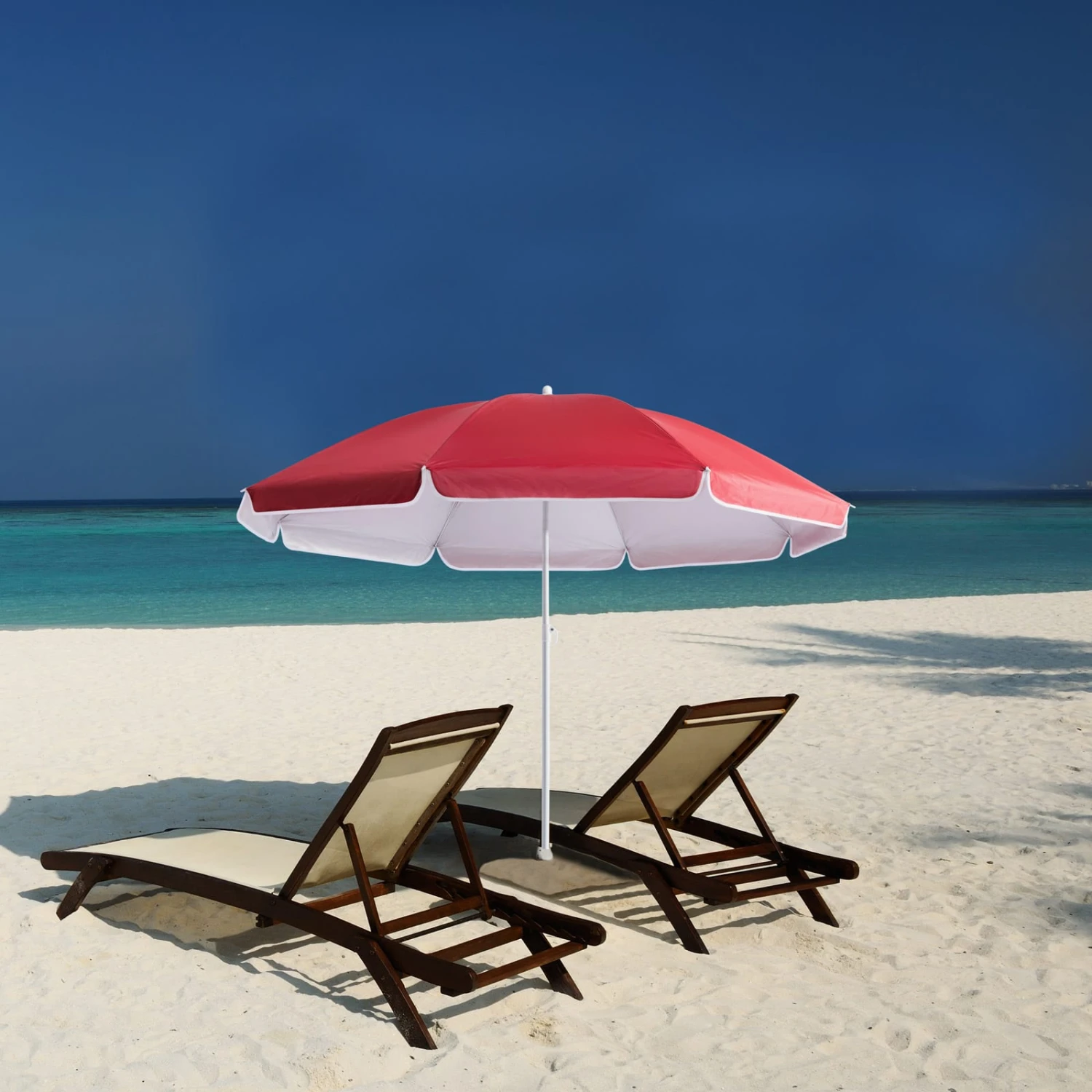 Sonnenschirm Cyprus Rot 180cm Neigefunktion – Bild 7