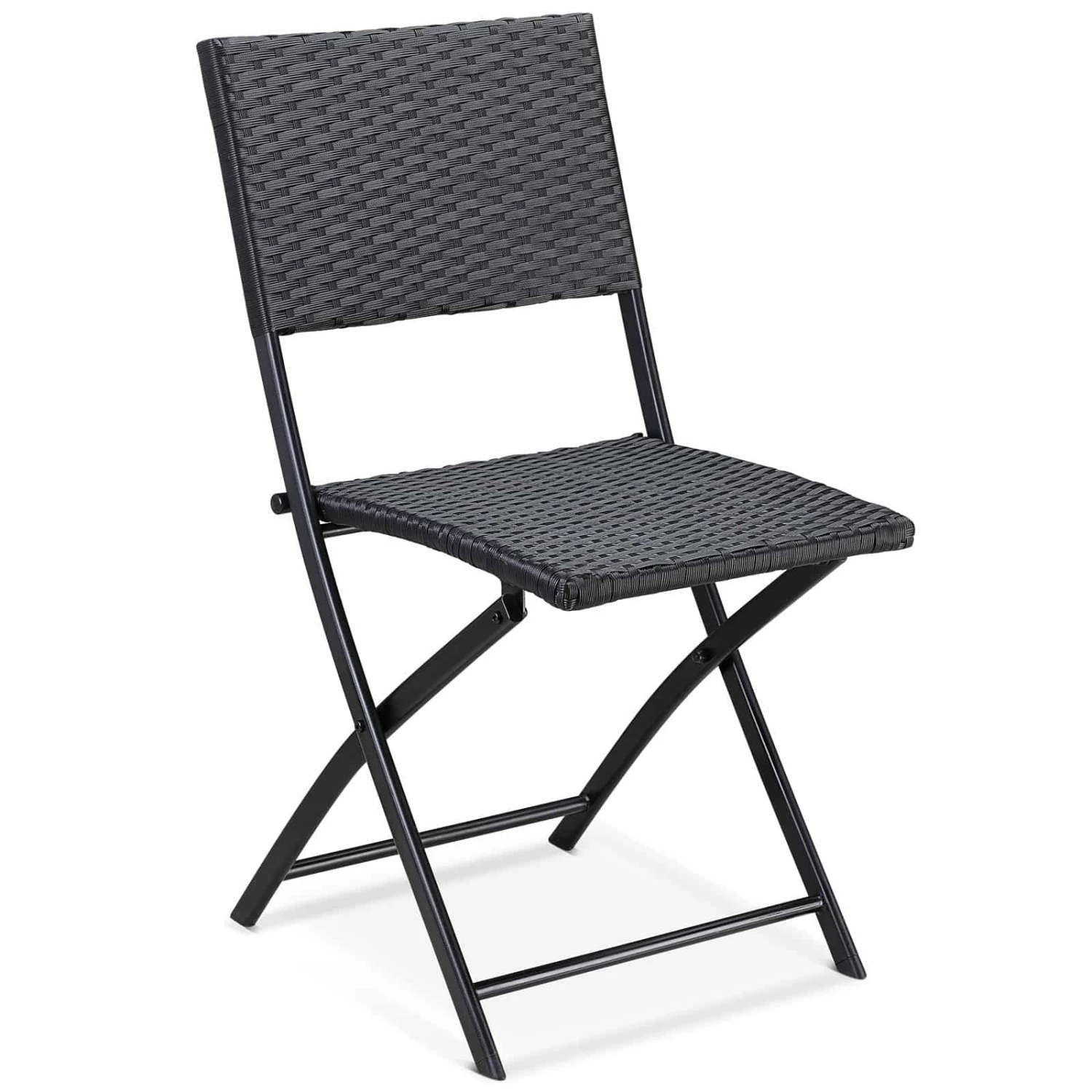 Polyrattan Klappstuhl Rom 2er-Set Schwarz – Bild 2