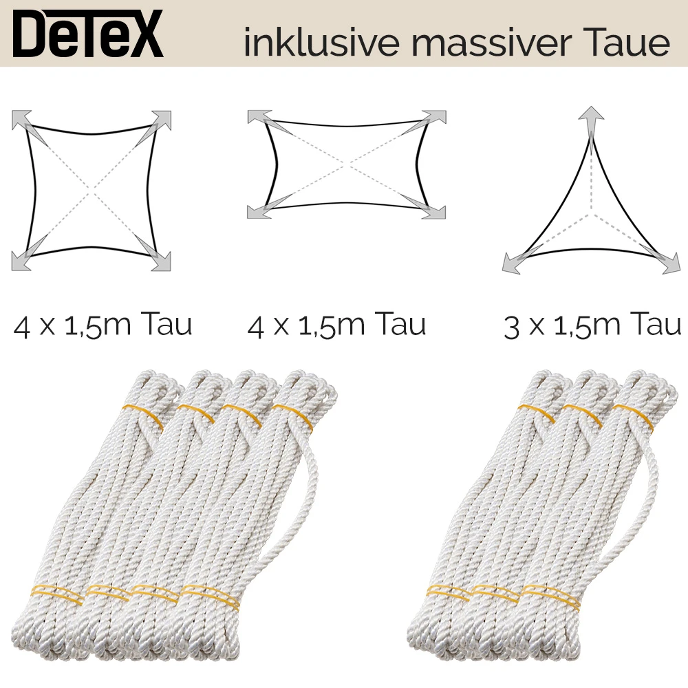 Sonnensegel Oxford Quadrat Creme 3x3m â Bild 7