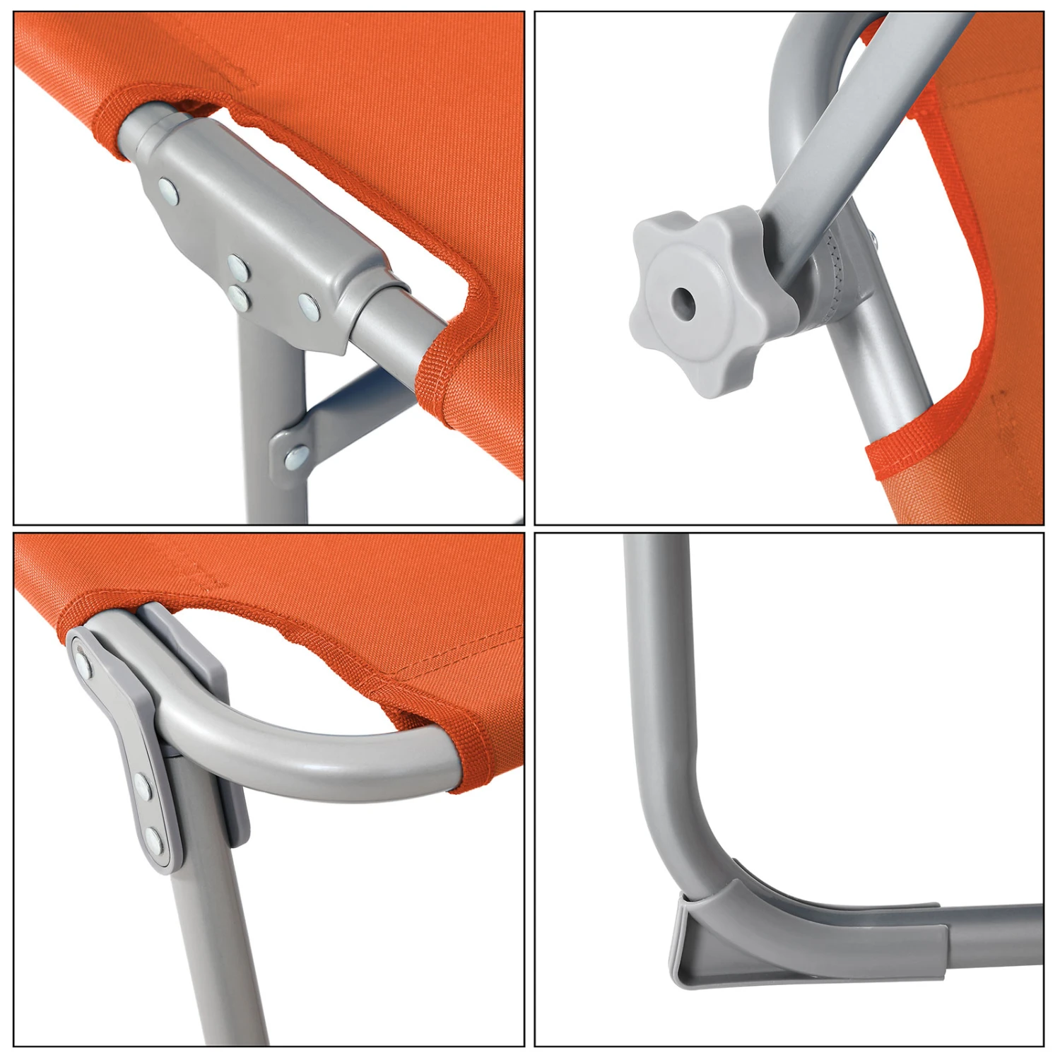 Sonnenliege Hawaii 2er-Set Orange Alu 195x60x30cm – Bild 4