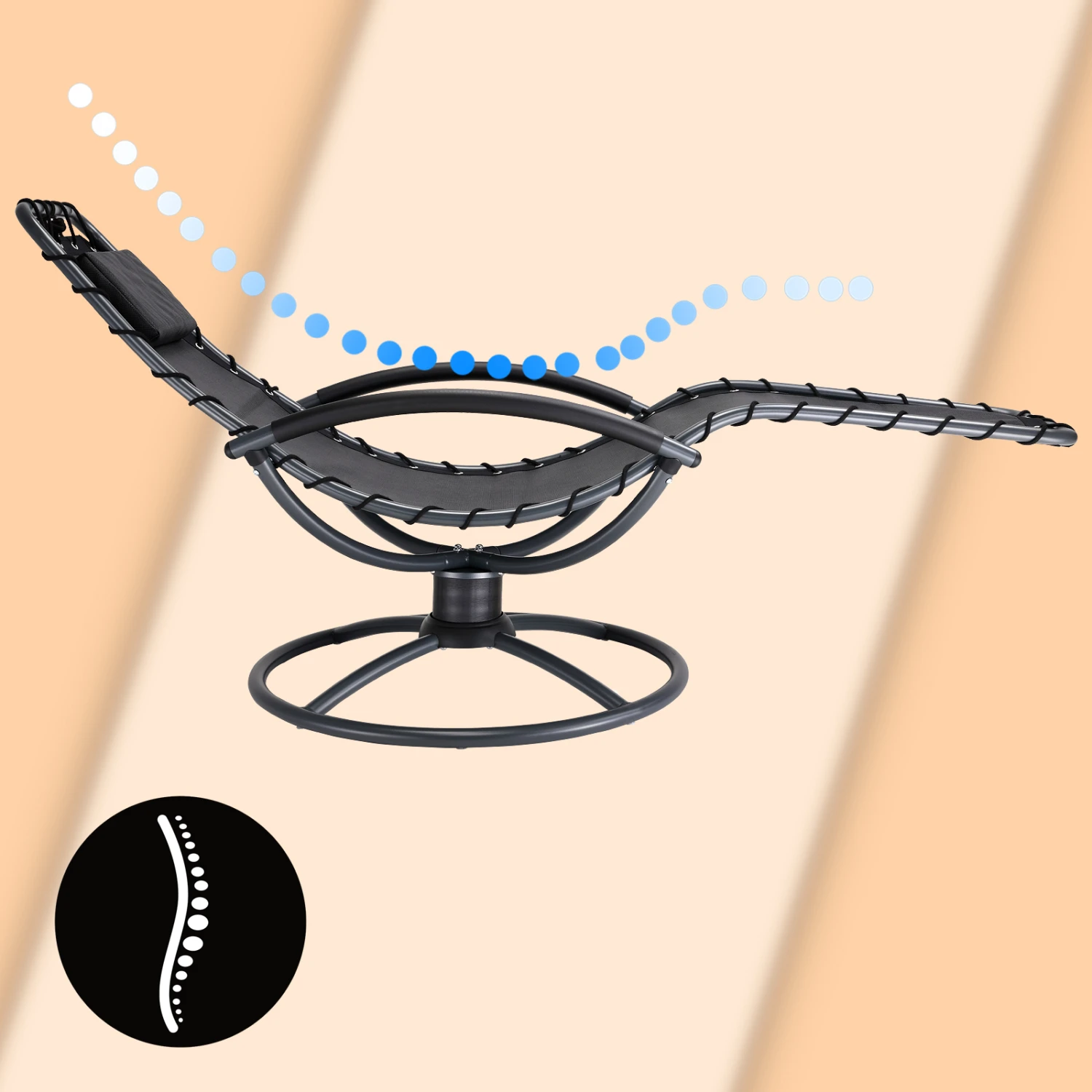 Relaxliege Eve Anthrazit Mit Schaukelfunktion – Bild 9