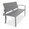 Polyrattan Gartenbank Grau 122x58x87cm