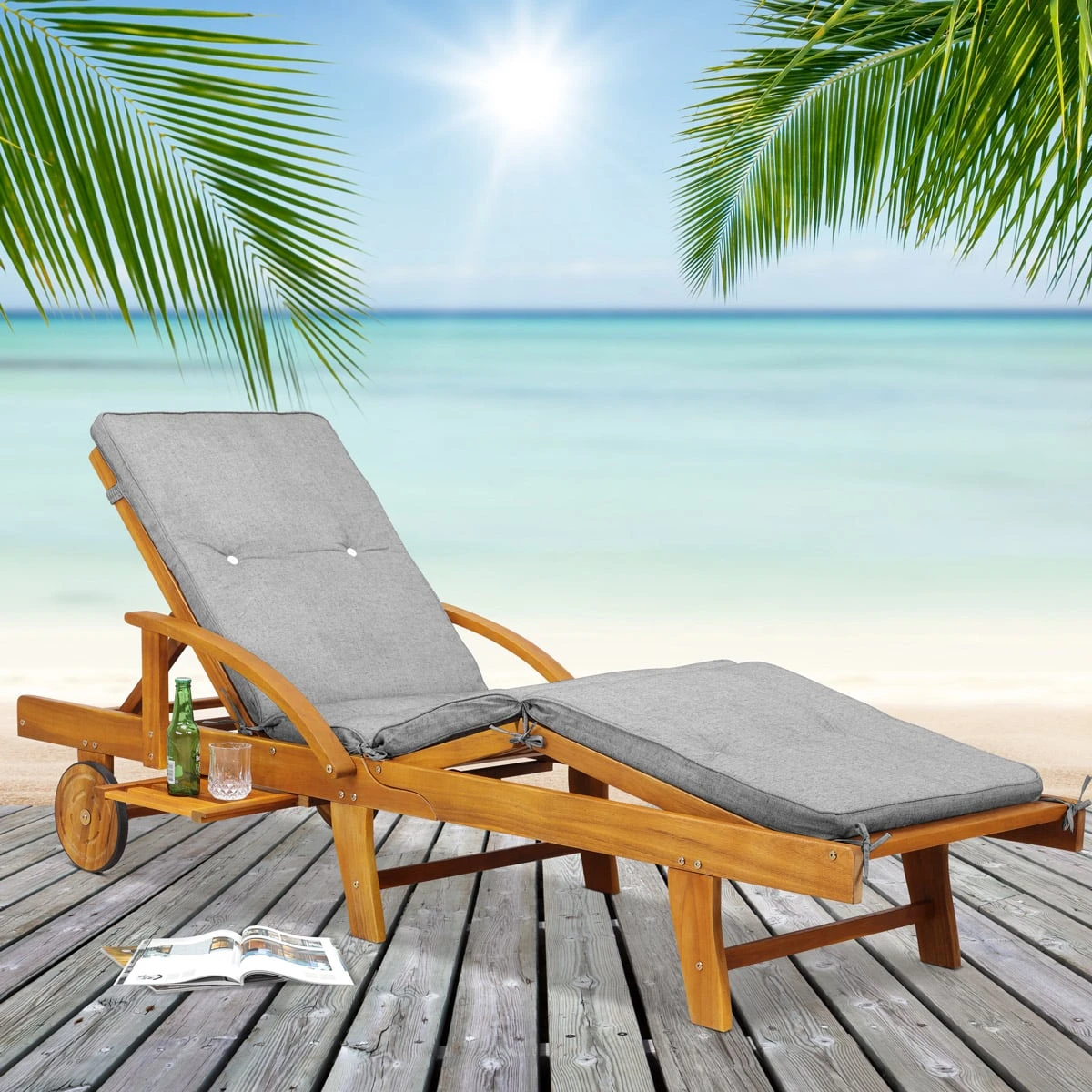 Auflage Sunlounger Orange 195x55x5cm – Bild 3