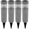 LED Solarleuchte 4er-Set Steinoptik