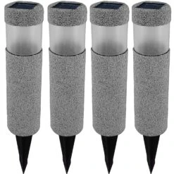 LED Solarleuchte 4er-Set Steinoptik